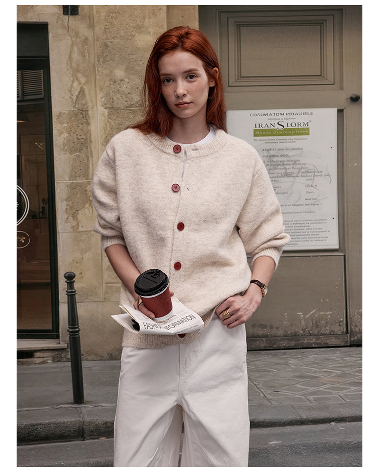MADWITCH BUTTON FRONT KNIT SWEATER #AB1107