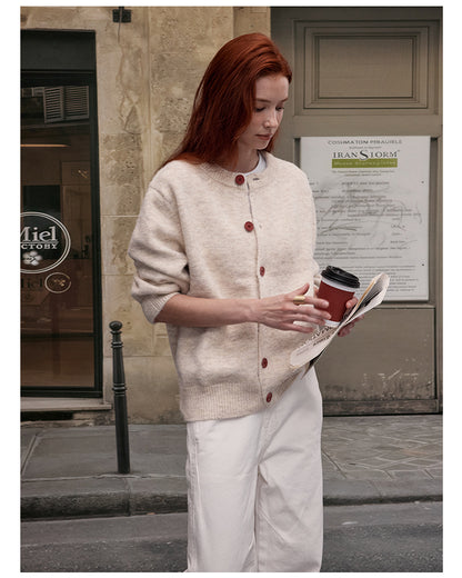 MADWITCH BUTTON FRONT KNIT SWEATER #AB1107