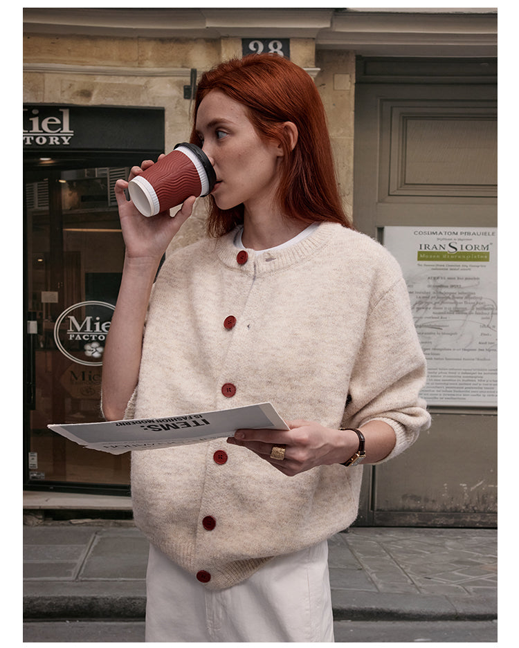 MADWITCH BUTTON FRONT KNIT SWEATER #AB1107