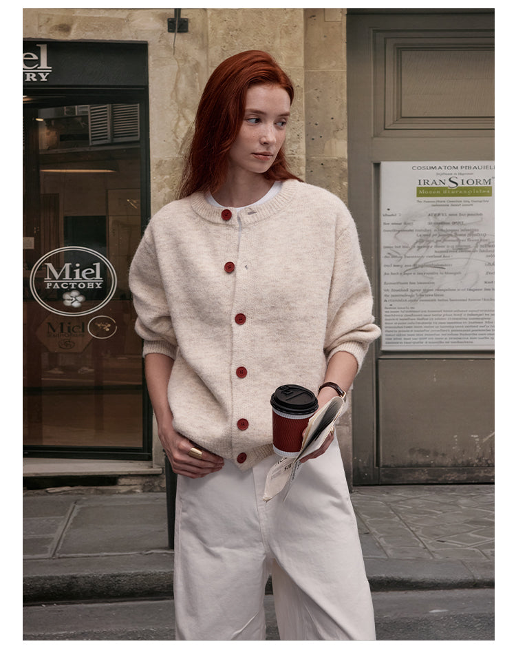 MADWITCH BUTTON FRONT KNIT SWEATER #AB1107