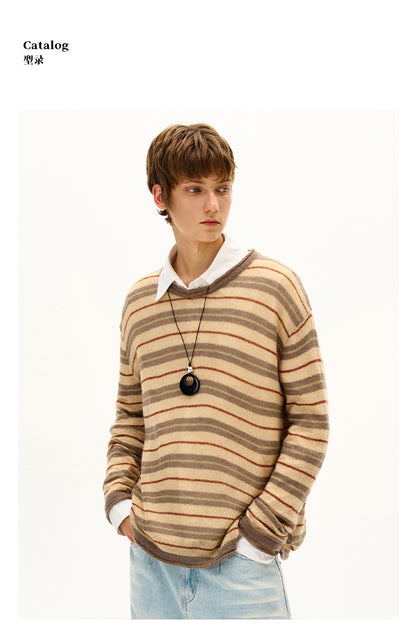 MADWITCH STRIPED KNIT SWEATER #51172