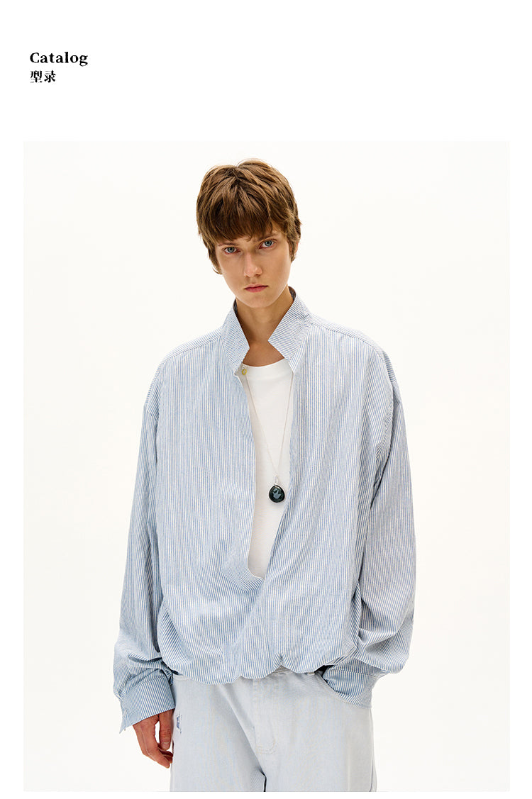 MADWITCH FAUX TWO-PIECE LONG SLEEVE SHIRT #CR608