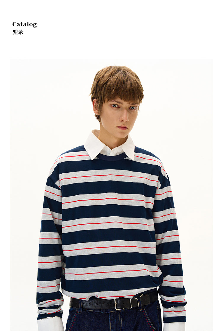 MADWITCH CONTRAST NECKLINE LONG SLEEVE #CR607