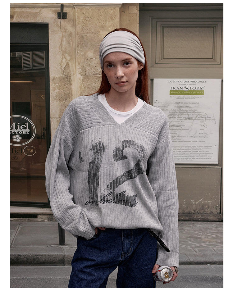 MADWITCH V-NECK KNIT SWEATER #M2510