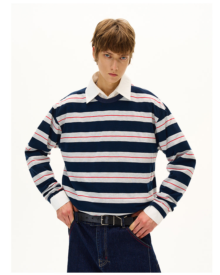 MADWITCH CONTRAST NECKLINE LONG SLEEVE #CR607