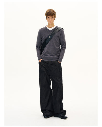 MADWITCH VINTAGE V-NECK WOOL SWEATER #M6662