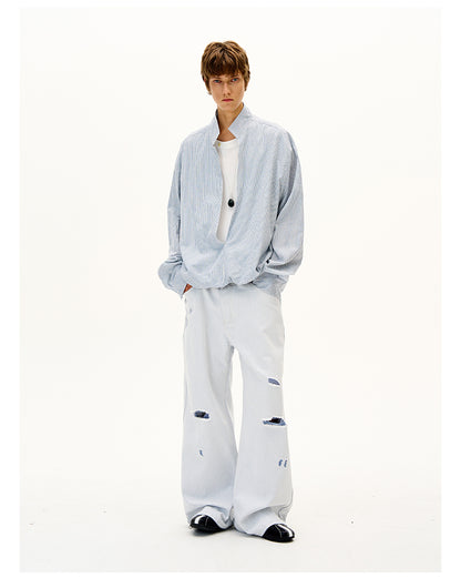 MADWITCH FAUX TWO-PIECE LONG SLEEVE SHIRT #CR608