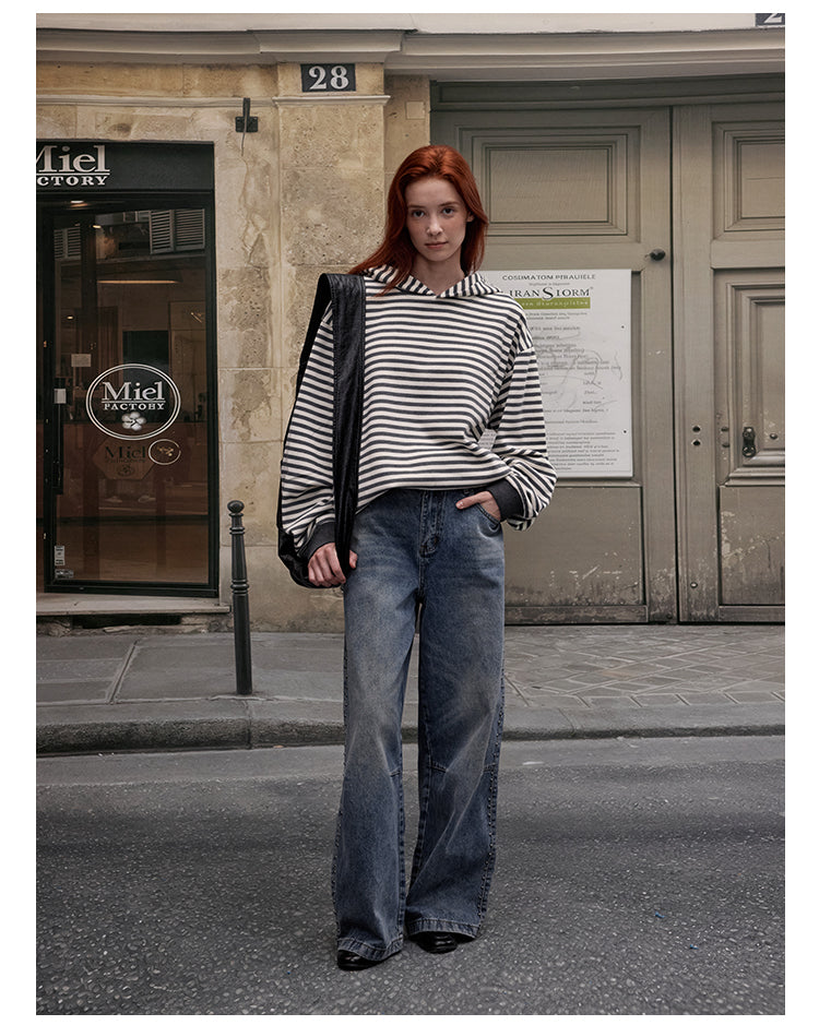 MADWITCH RETRO STRIPED SWEATSHIRT #RH45