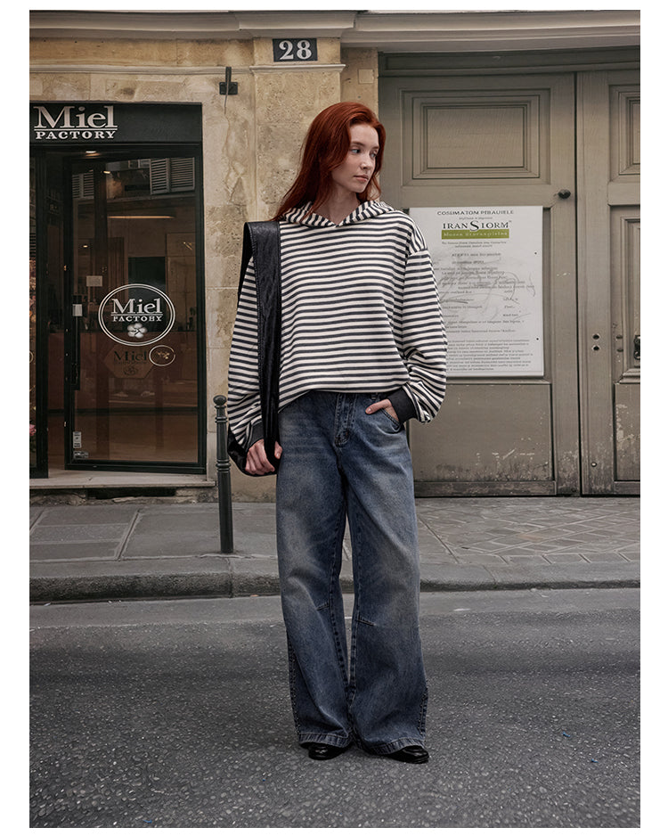 MADWITCH RETRO STRIPED SWEATSHIRT #RH45