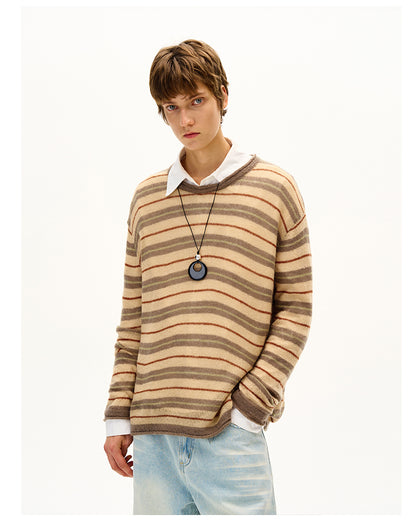 MADWITCH STRIPED KNIT SWEATER #51172