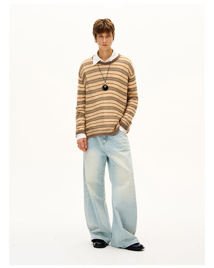 MADWITCH STRIPED KNIT SWEATER #51172