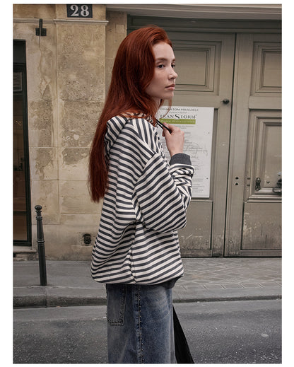 MADWITCH RETRO STRIPED SWEATSHIRT #RH45