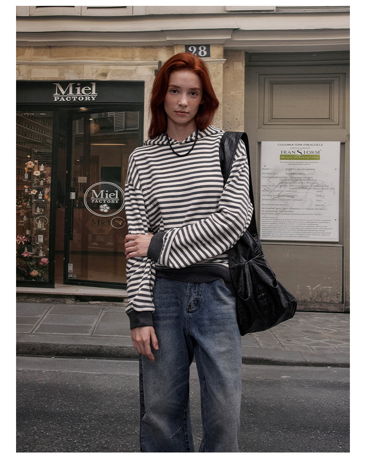 MADWITCH RETRO STRIPED SWEATSHIRT #RH45