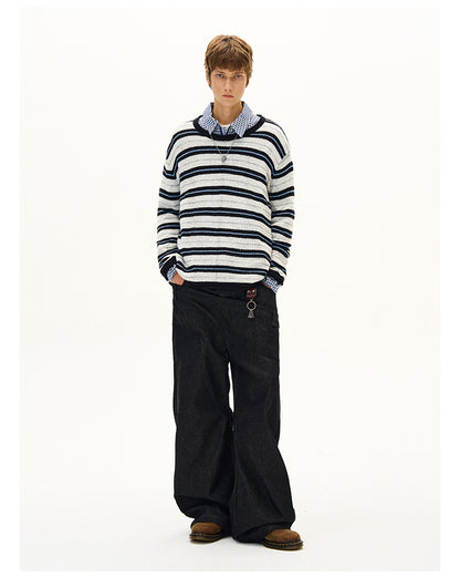 MADWITCH STRIPED KNIT SWEATER #51172