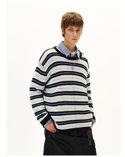 MADWITCH STRIPED KNIT SWEATER #51172