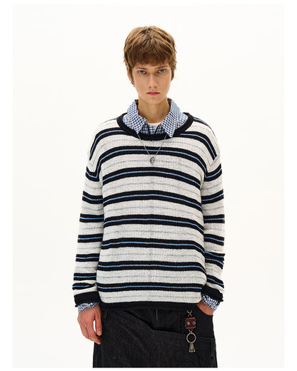 MADWITCH STRIPED KNIT SWEATER #51172