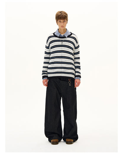 MADWITCH STRIPED KNIT SWEATER #51172