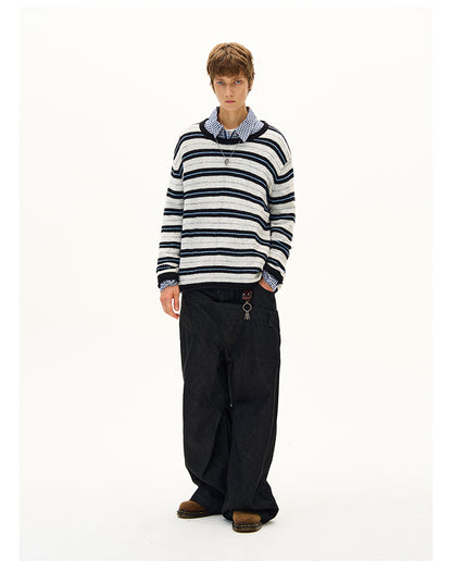 MADWITCH STRIPED KNIT SWEATER #51172