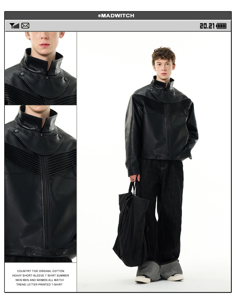 MADWITCH VINTAGE LEATHER COAT #8028