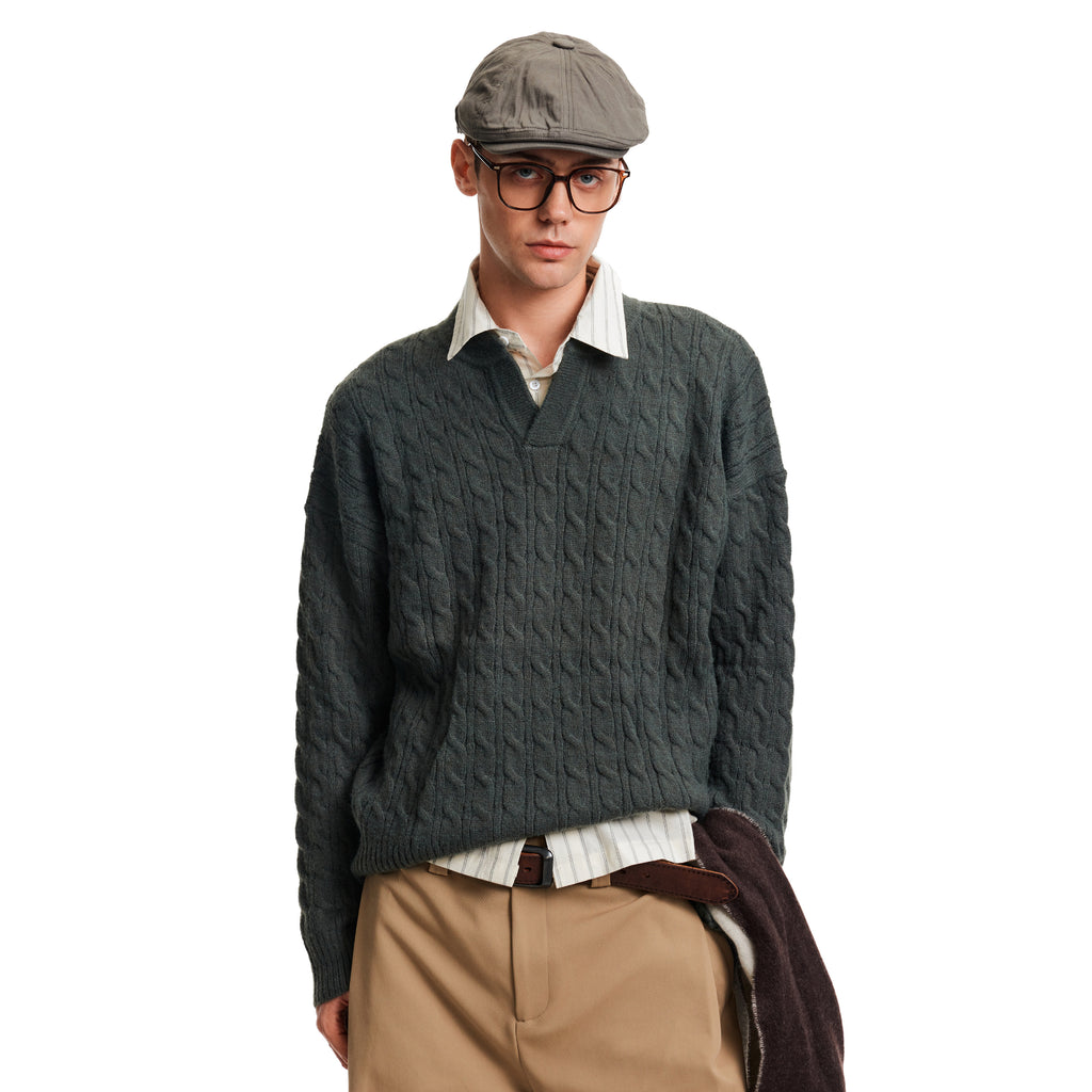 MADWITCH CABLE VEE SWEATER #25716