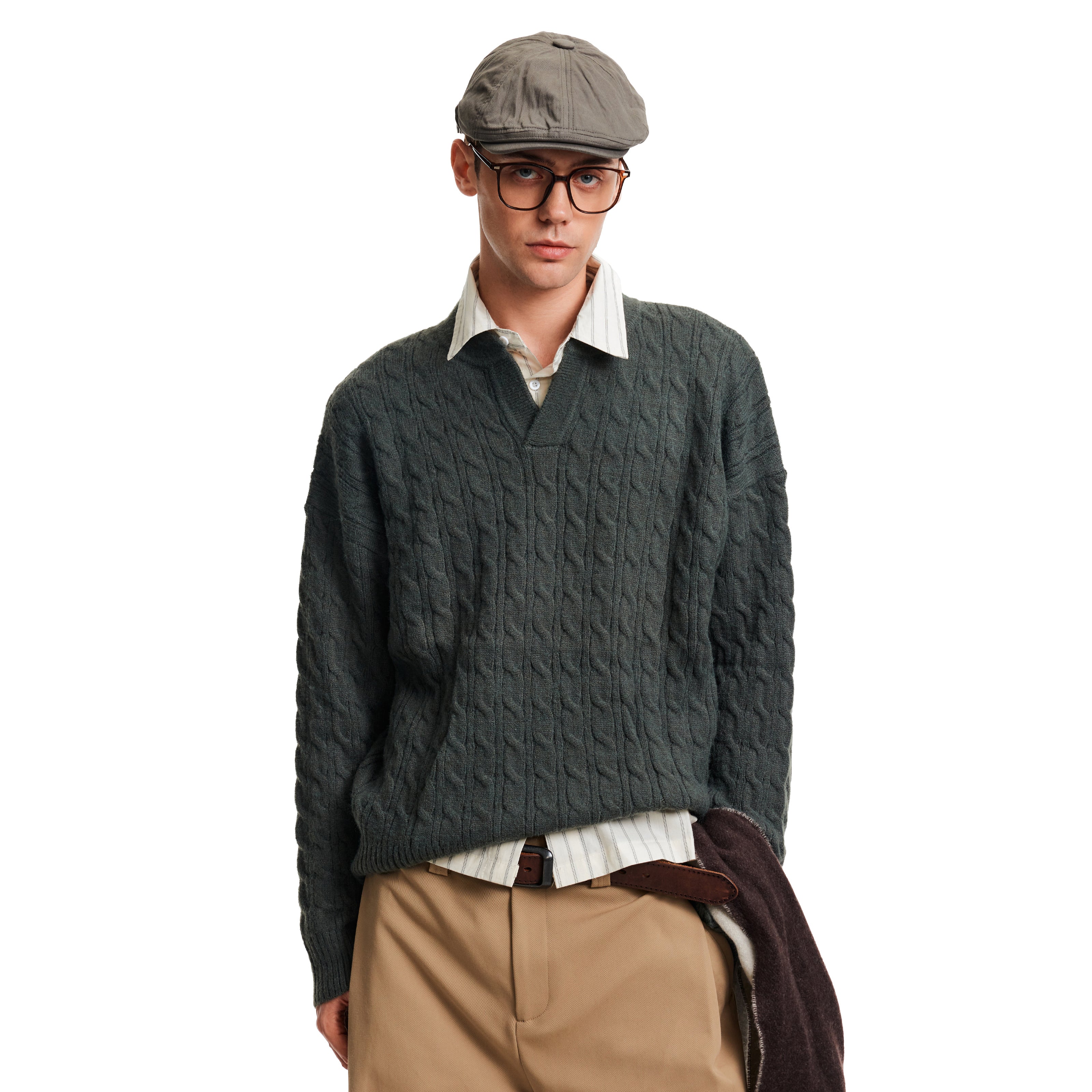 MADWITCH CABLE VEE SWEATER #25716