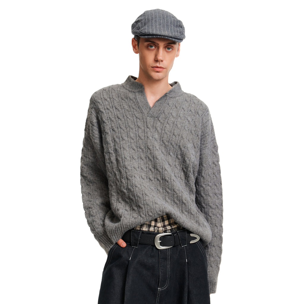 MADWITCH CABLE VEE SWEATER #25716