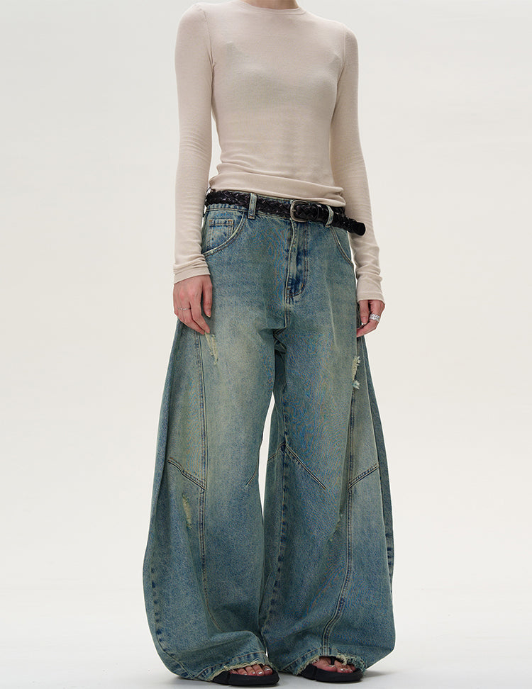 MADWITCH CURVED WIDE-LEG PANTS #WHOA074