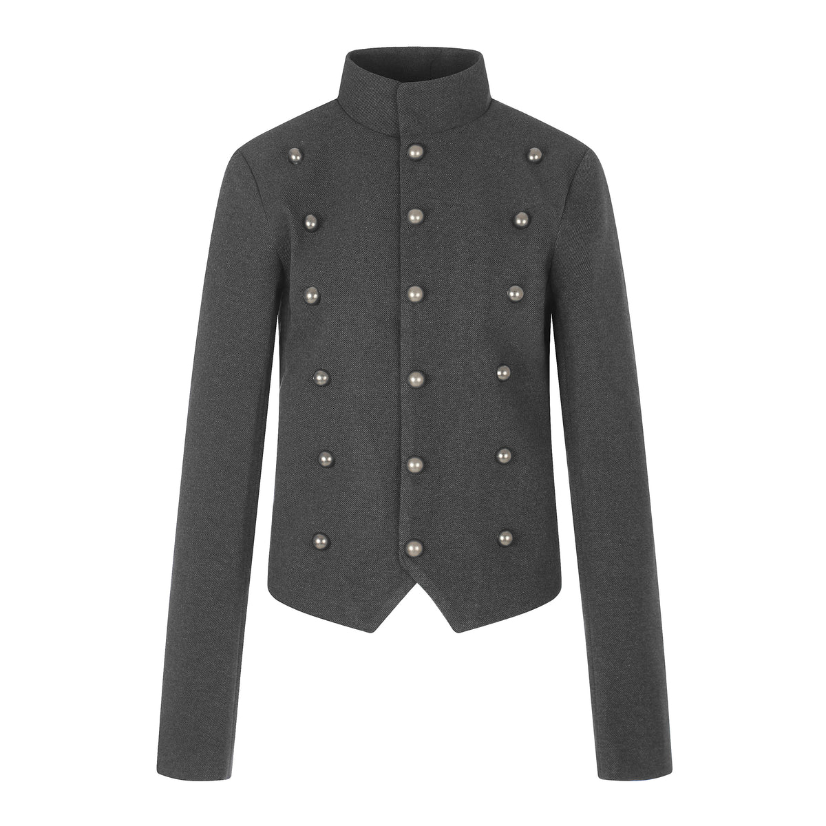 MADWITCH ASYMMETRIC-HEM CROPPED STAND-COLLAR JACKET #CW1385N