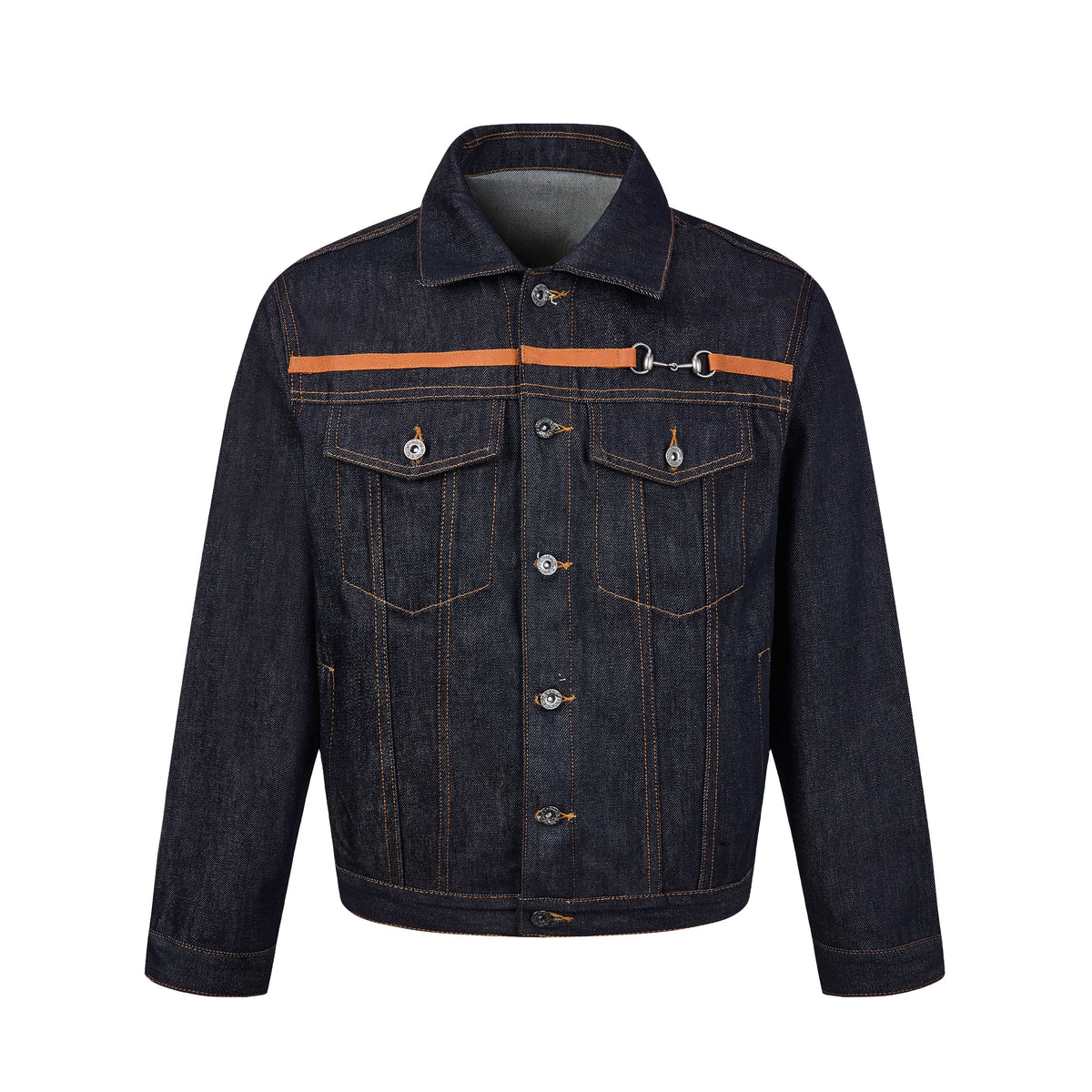 MADWITCH RAW-DENIM COLLARED CROPPED UTILITY JACKET #2606WT3040
