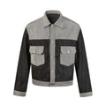 MADWITCH CONTRAST-COLLAR DUAL-POCKET CROPPED DENIM JACKET #2606WT3023