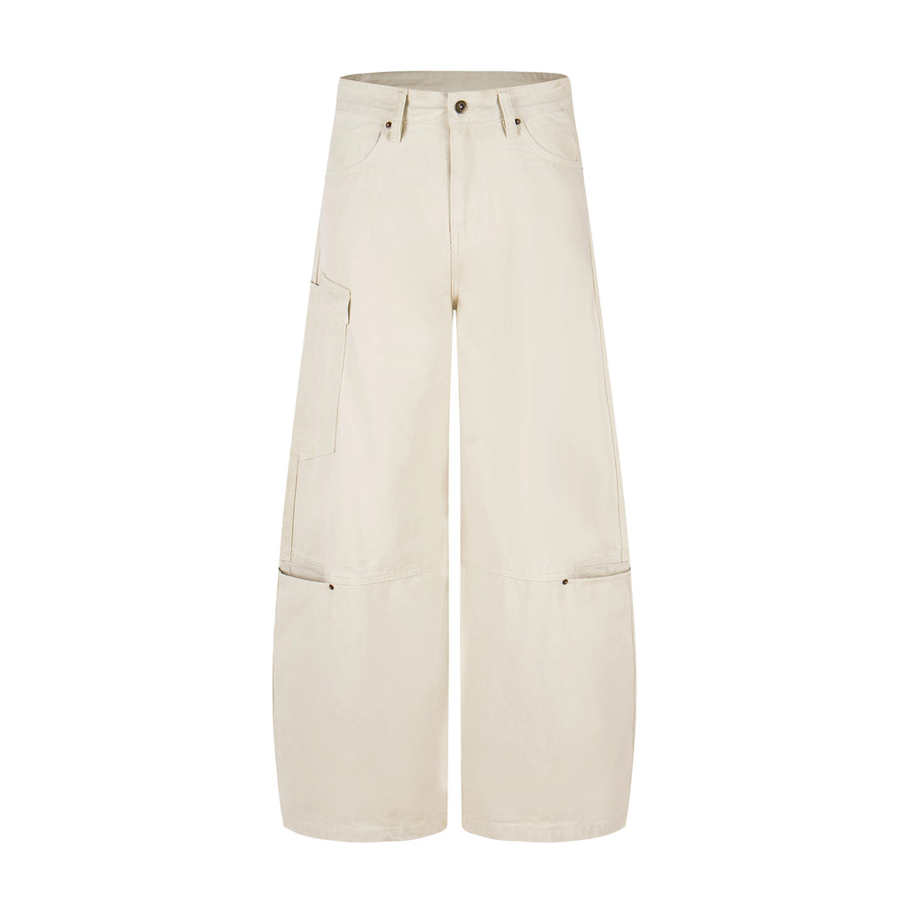 MADWITCH WASHED MULTI-POCKET CURVED-LEG CARGO PANTS #DR9622