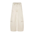 MADWITCH WASHED MULTI-POCKET CURVED-LEG CARGO PANTS #DR9622