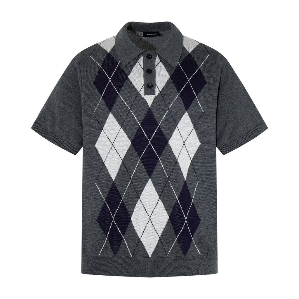 MADWITCH PREPPY DIAMOND KNIT POLO 26806 - MadWitch Store