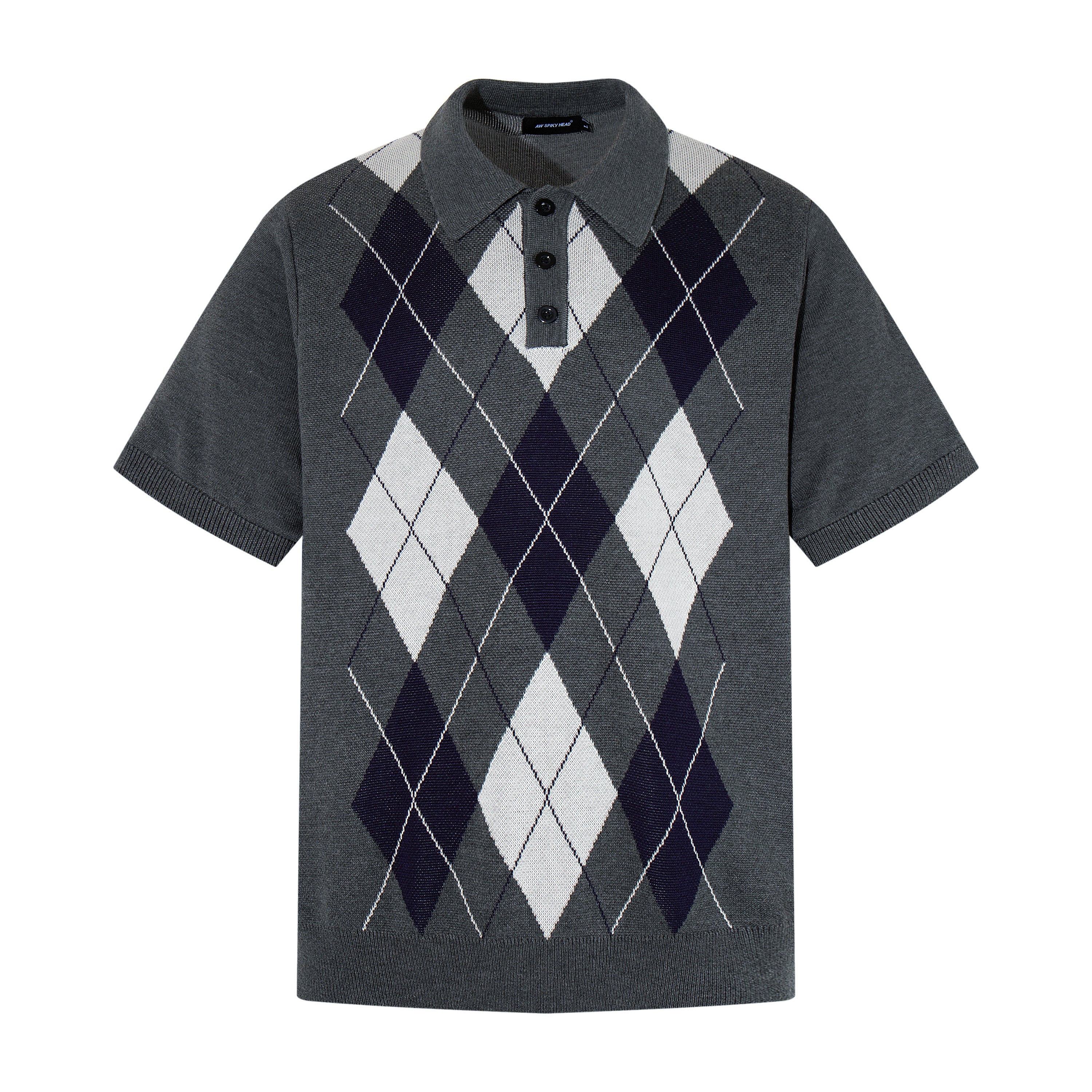 MADWITCH PREPPY DIAMOND KNIT POLO #26806