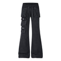 MADWITCH WING-EMBROIDERED WASHED FLARED CARGO SWEATPANTS #L2026705