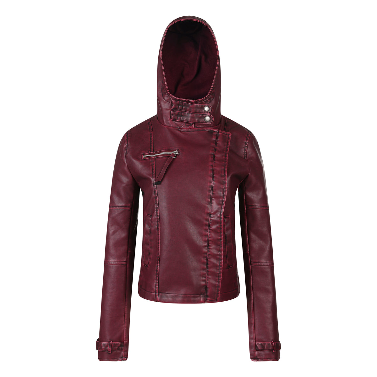 MADWITCH WASHED PU HOODED JACKET #L2026579