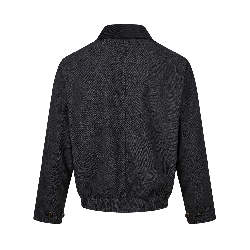 MADWITCH CONTRAST-COLLAR TWO-WAY-ZIP HARRINGTON JACKET #2606WT6067