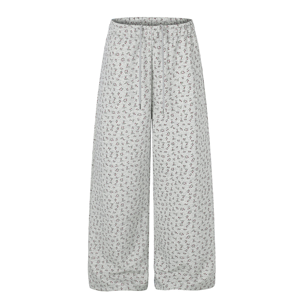 MADWITCH FLORAL-PRINT ELASTIC-WAIST WIDE-LEG PANTS #C1100