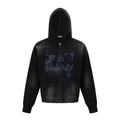 MADWITCH RECORD-PRINT WASHED ZIP HOODIE #27560