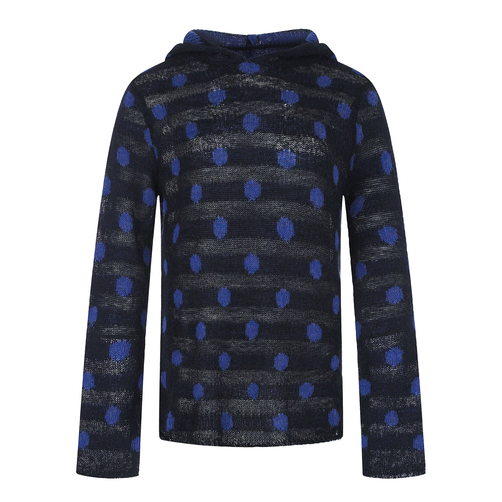 MADWITCH POLKA-DOT HOODED KNIT TOP #MYC026