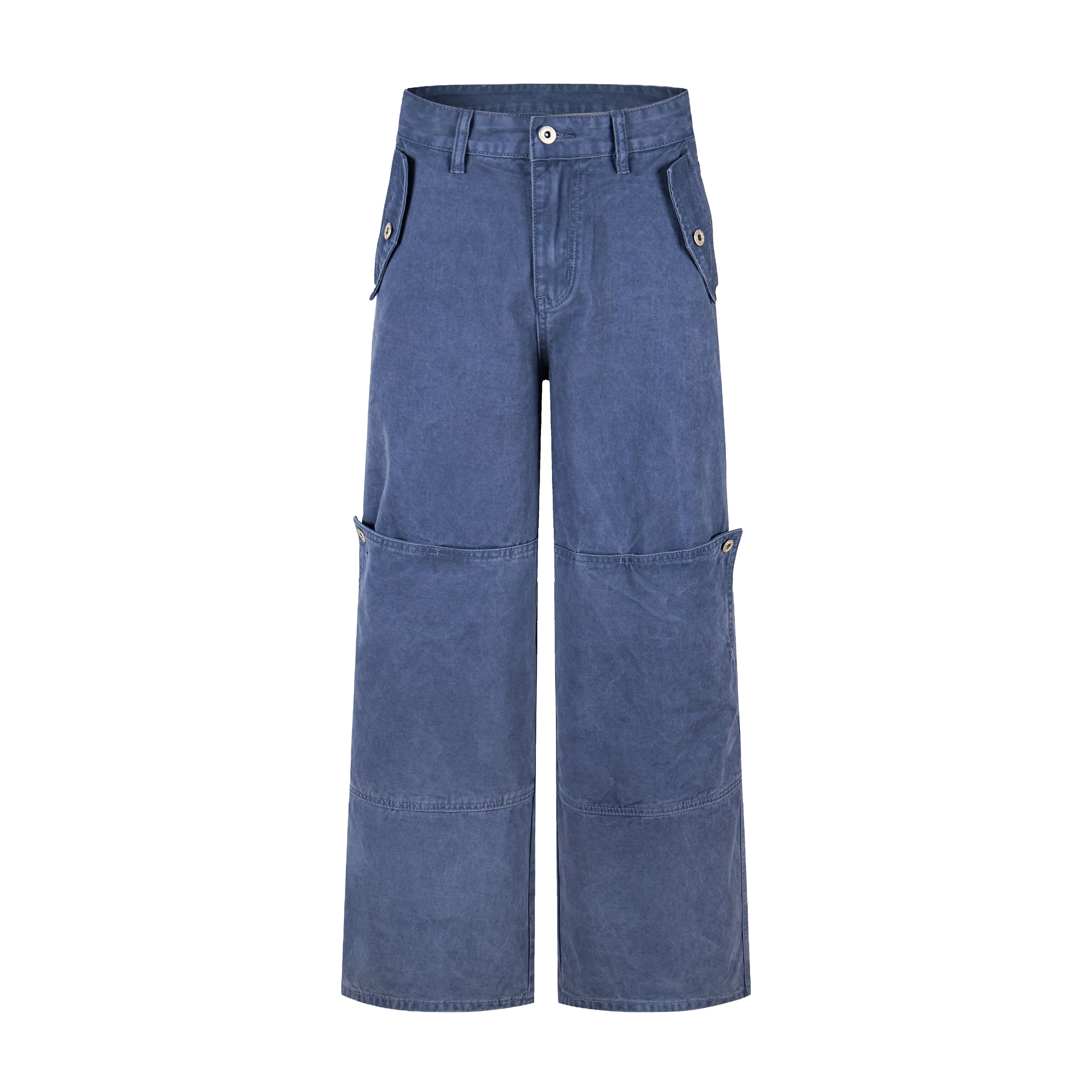 MADWITCH WASHED PANELED WIDE-LEG CARGO PANTS #DR9621