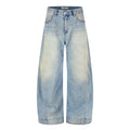 MADWITCH CINCH-BACK CURVED WIDE-LEG JEANS #CK9823