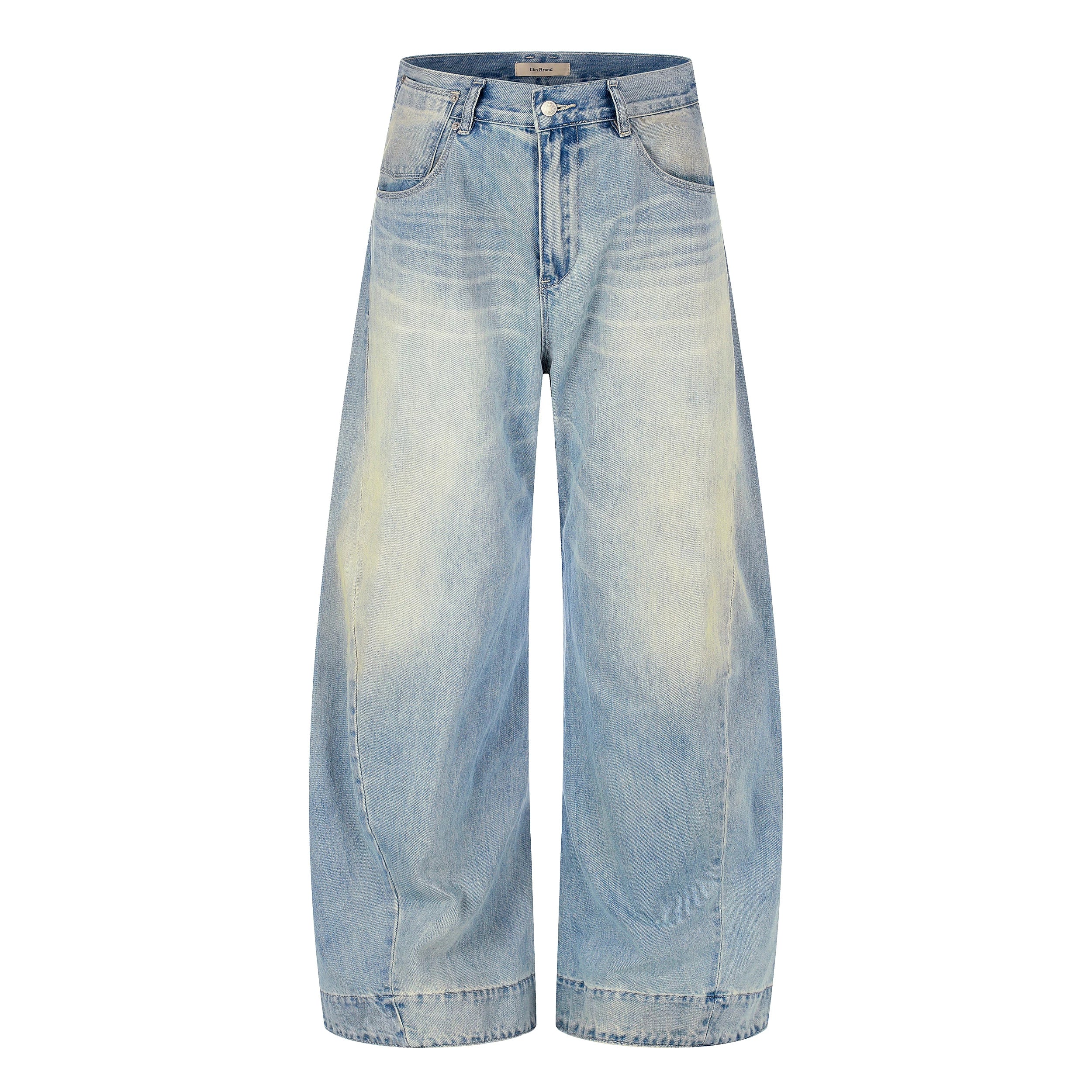 MADWITCH CINCH-BACK CURVED WIDE-LEG JEANS #CK9823