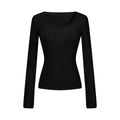 MADWITCH MINIMALIST U-NECK SLIM LONG-SLEEVE T-SHIRT #69766