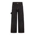 MADWITCH BACK-EMBROIDERED RAW-DENIM WIDE-LEG JEANS #DR8219