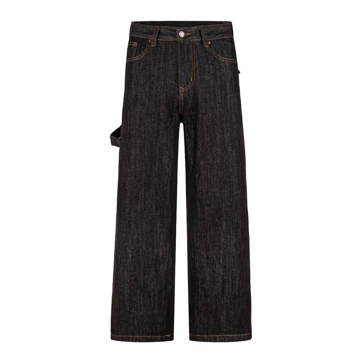 MADWITCH BACK-EMBROIDERED RAW-DENIM WIDE-LEG JEANS #DR8219