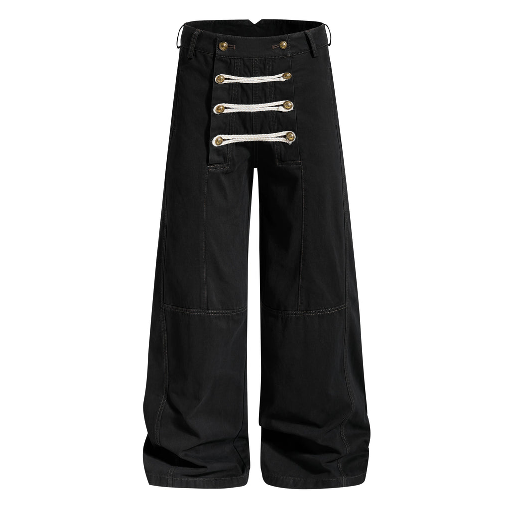 MADWITCH BRAIDED NAPOLEON WIDE-LEG PANTS #Y6790