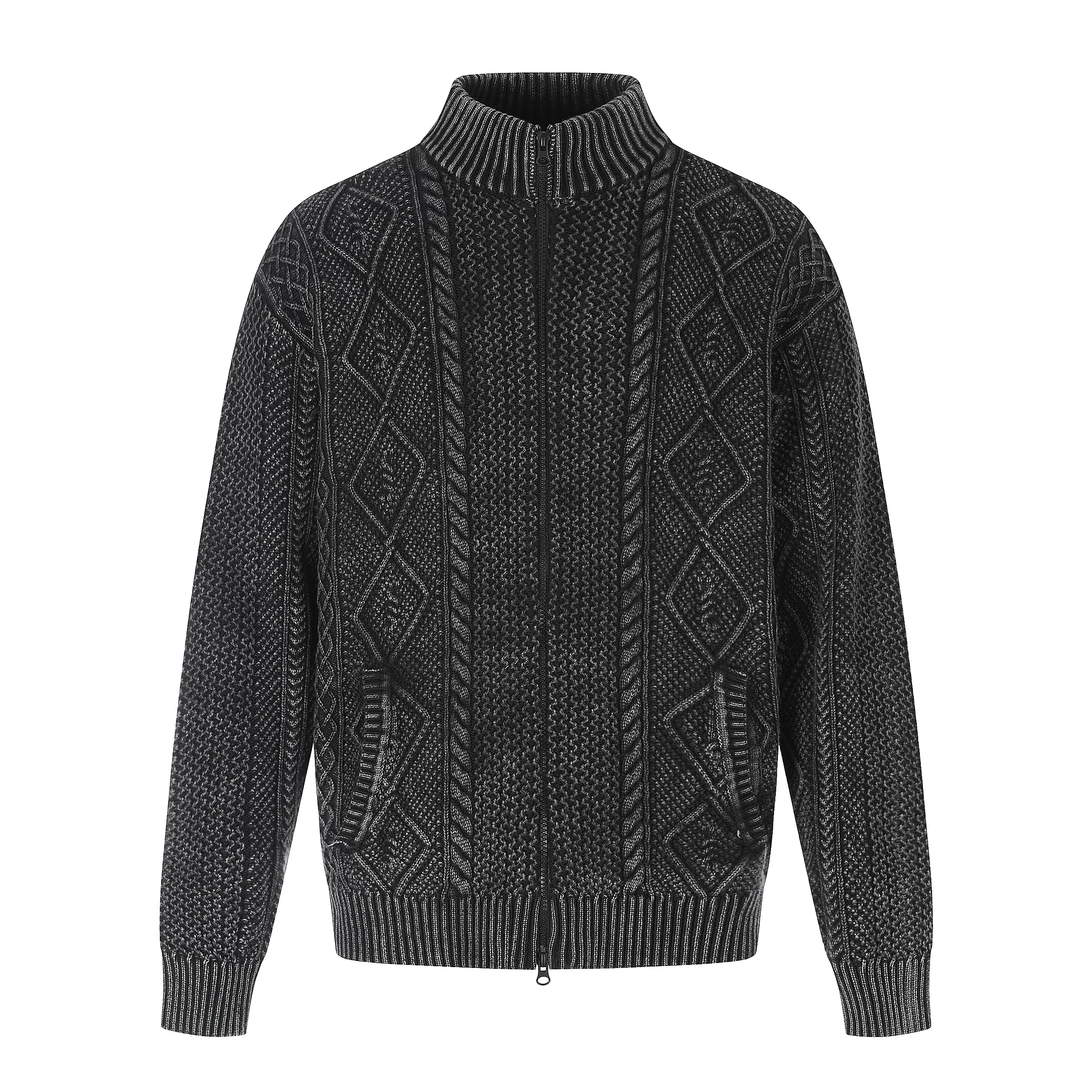 MADWITCH CABLE-KNIT ZIP-UP CARDIGAN #GPMYC022