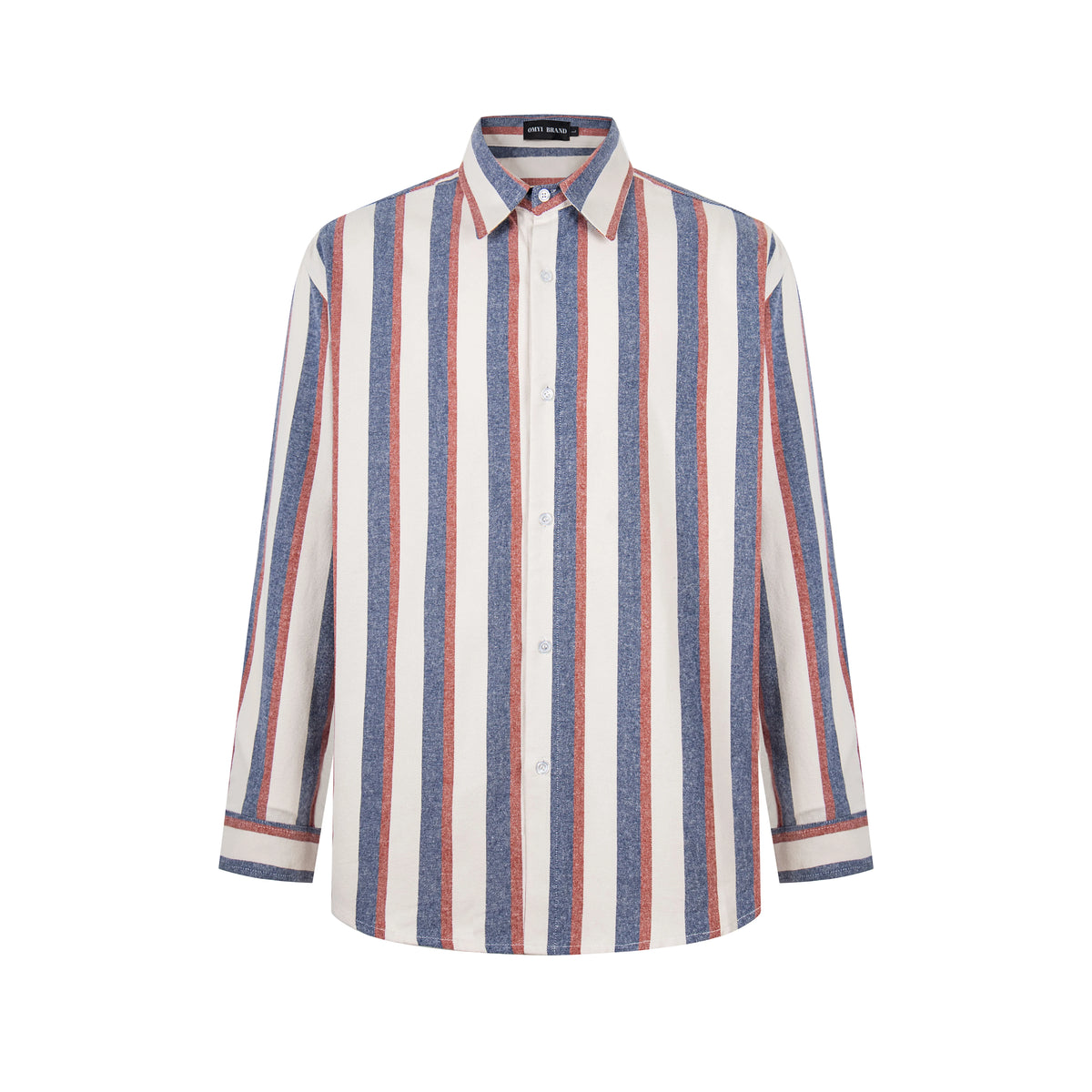 MADWITCH RED-AND-BLUE STRIPED OVERSIZED SHIRT #B302