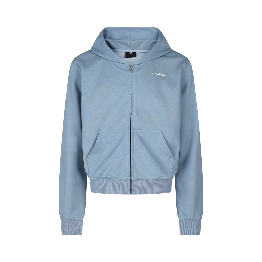 MADWITCH EMBROIDERED CROPPED ZIP HOODIE #2026756